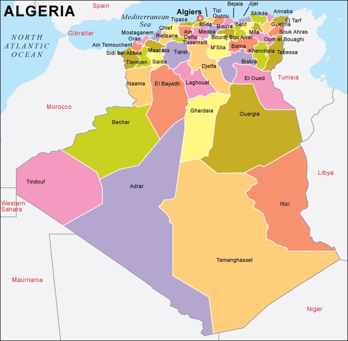 صور خريطة الجزائر - خريطة الجزائر المفصلة 998 1