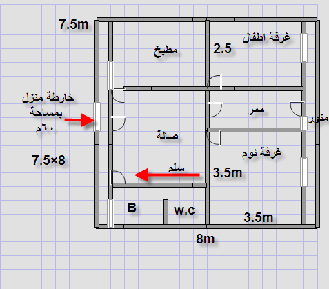 خريطة منزل 90 متر،خرائط و تصاميم لمنازل صغيره 3194 2