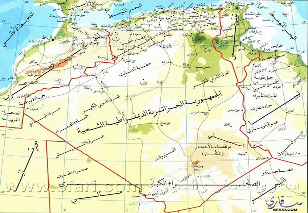 صور خريطة الجزائر - خريطة الجزائر المفصلة 998